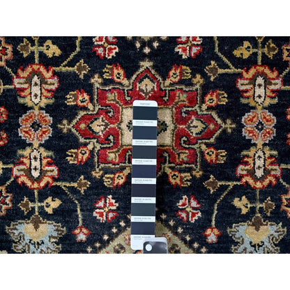 3'X5' Denim Black Karjihooz Design Natural Wool Hand Knotted Oriental Rug