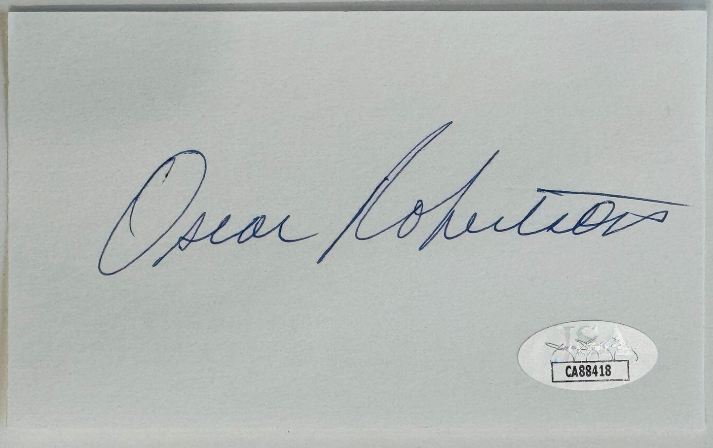Oscar Robertson Autographed 3X5 Index Card (Jsa)