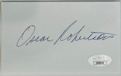 Oscar Robertson Autographed 3X5 Index Card (Jsa)