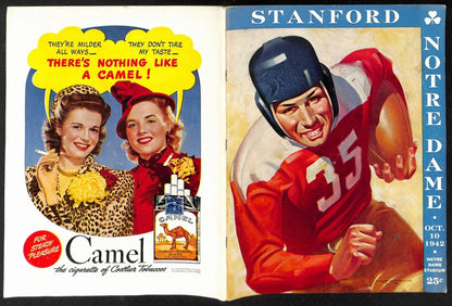 1942 Stanford Vs Notre Dame Vintage College Football Game Program 195825