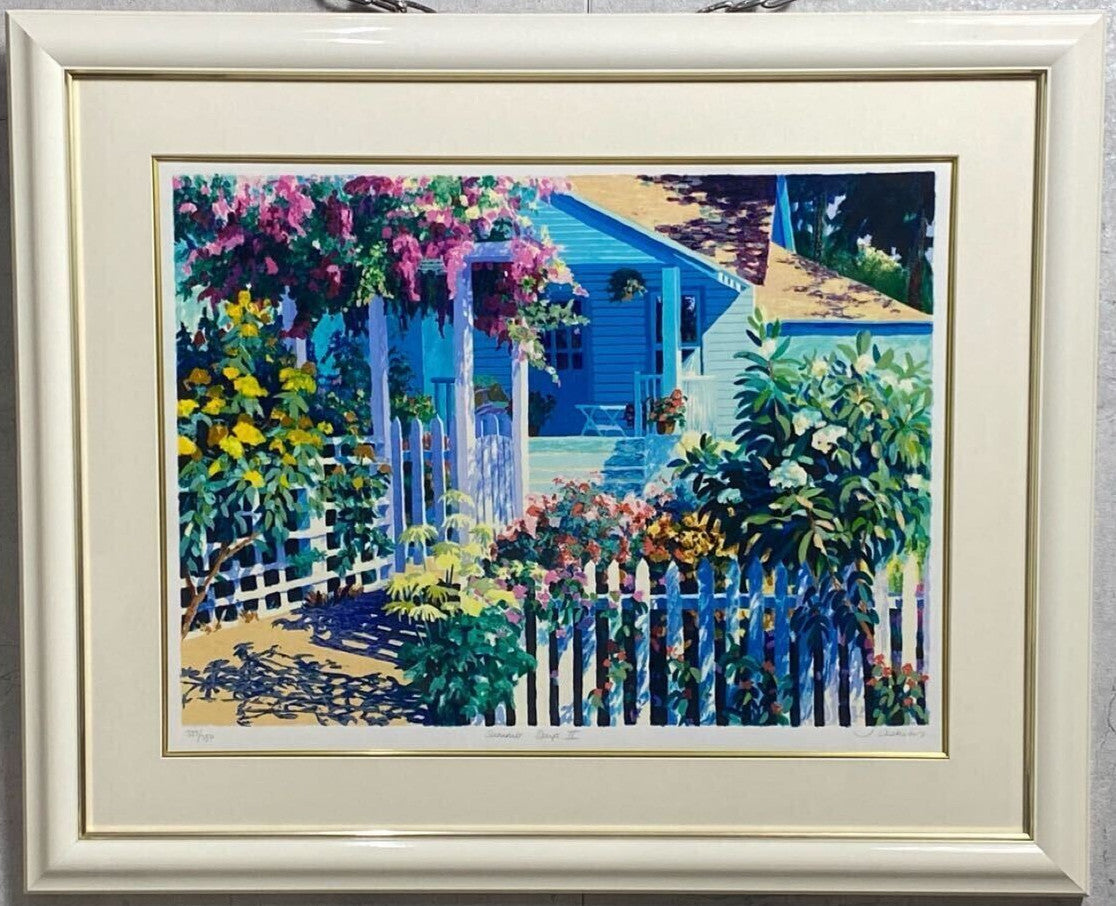 Julian Askins Original Lithograph Art Print Signed Framed "Summer Days"