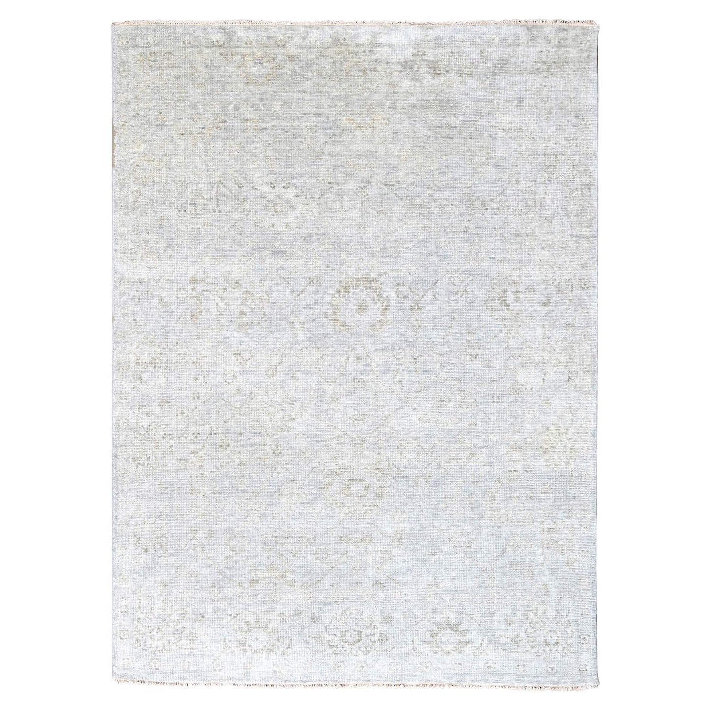 7'9"X9'8" Gray Supple Collection Hand Knotted Soft Wool Oushak Design Rug