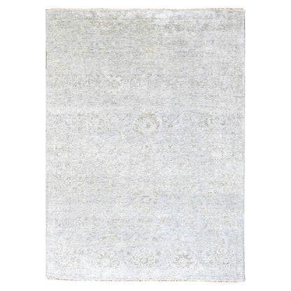 7'9"X9'8" Gray Supple Collection Hand Knotted Soft Wool Oushak Design Rug