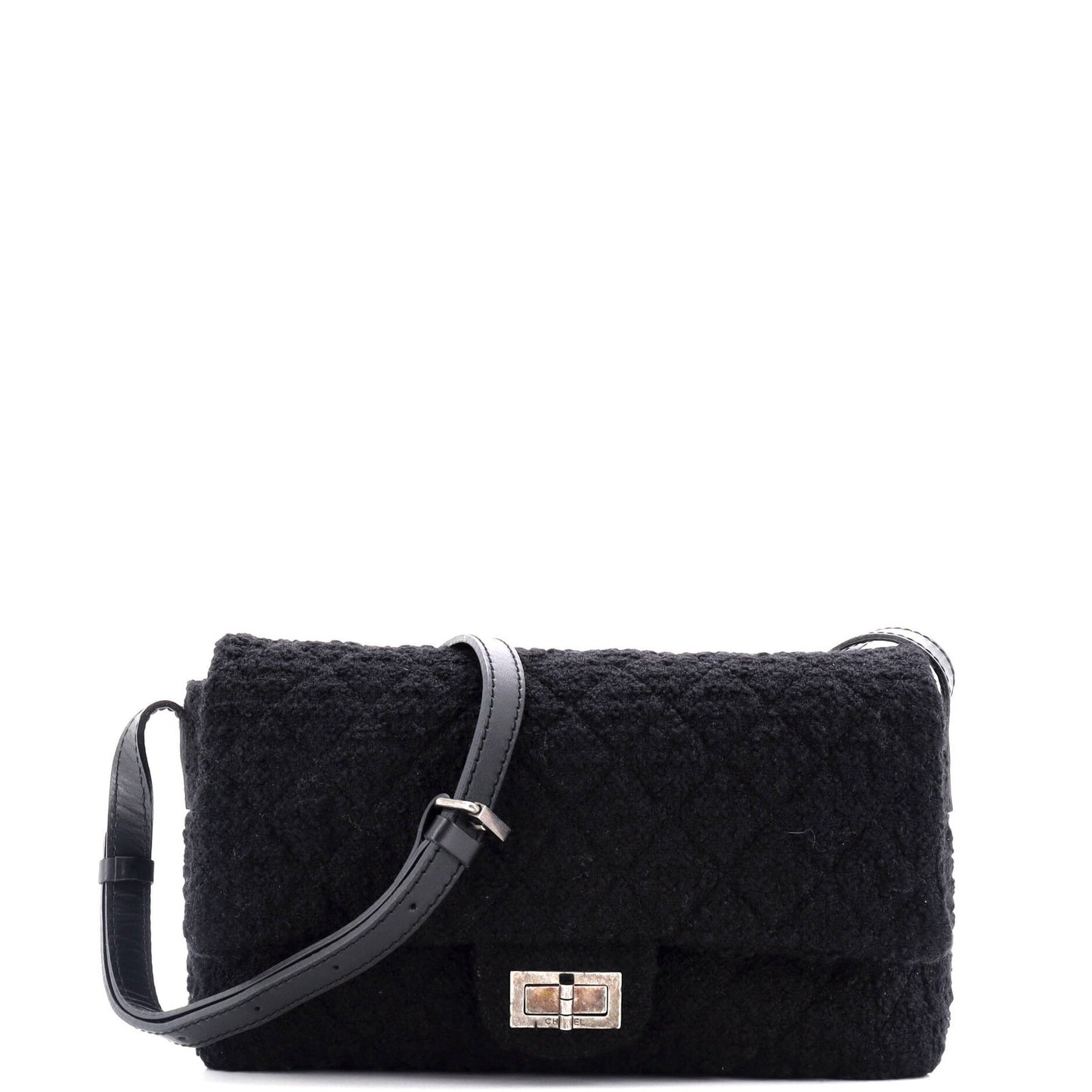 Chanel Easy Reissue Messenger Flap Bag Quilted Tweed Large