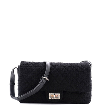 Chanel Easy Reissue Messenger Flap Bag Quilted Tweed Large