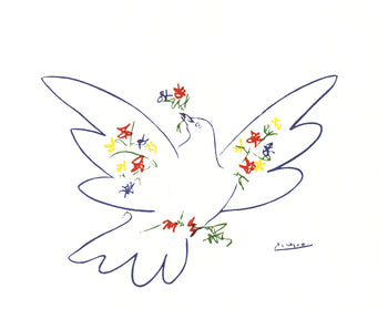 Pablo Picasso Dove With Flowers 