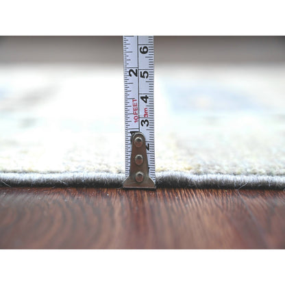 2'8"X7'7" Gray Hand Knotted Fine Kashkuli Animal Figurine Wool Runner Rug
