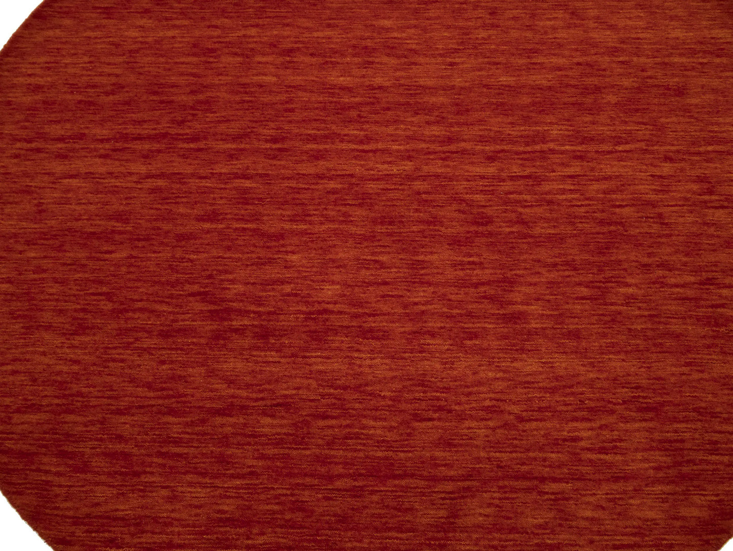 5'11x5'11 Orange Red Solid Hand-Loomed 6X6 Gabbeh Wool Round Rug Oriental