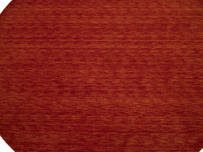 5'11x5'11 Orange Red Solid Hand-Loomed 6X6 Gabbeh Wool Round Rug Oriental