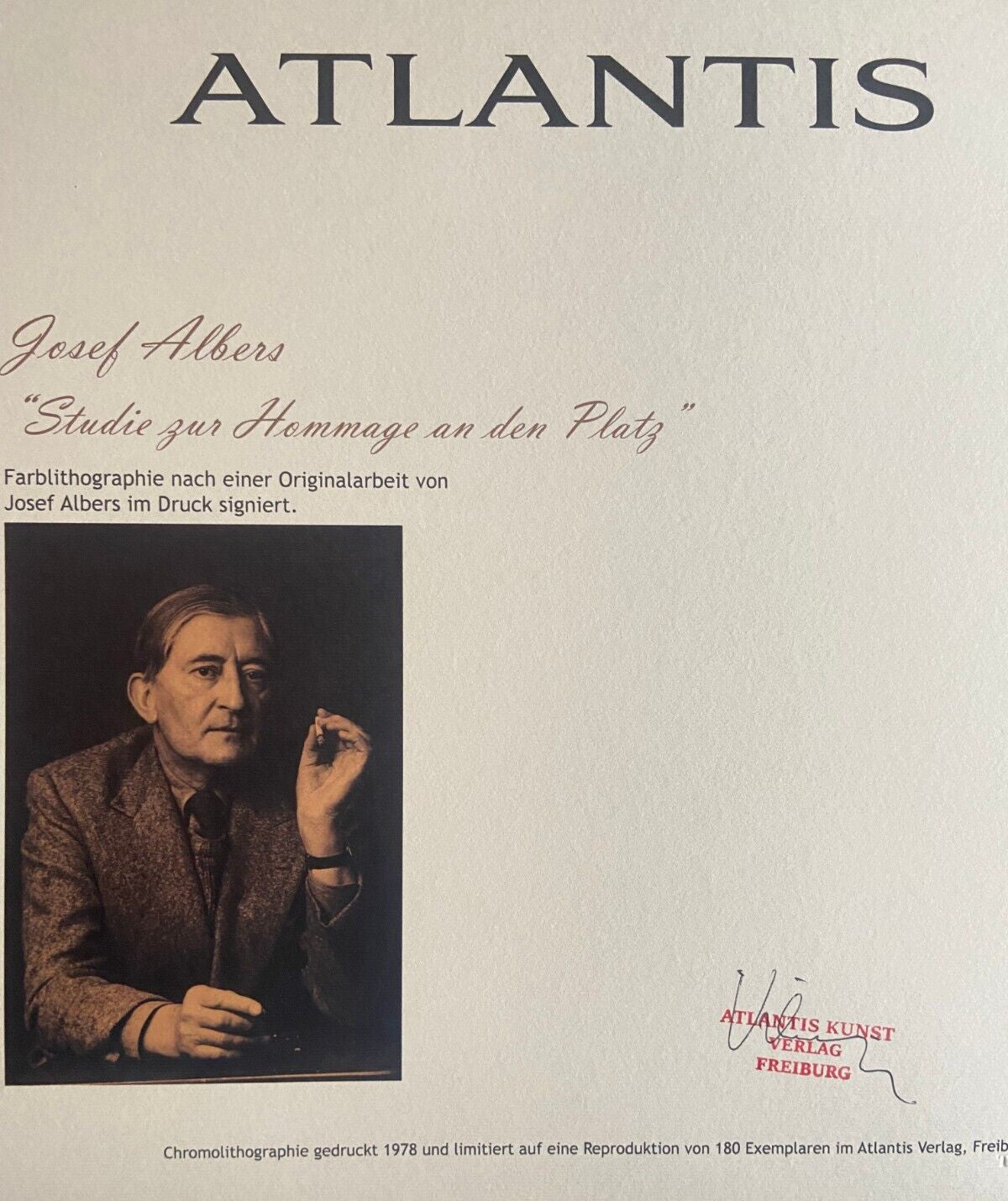 Josef Albers Lithograph Coa Signed Op Numbered By Hand