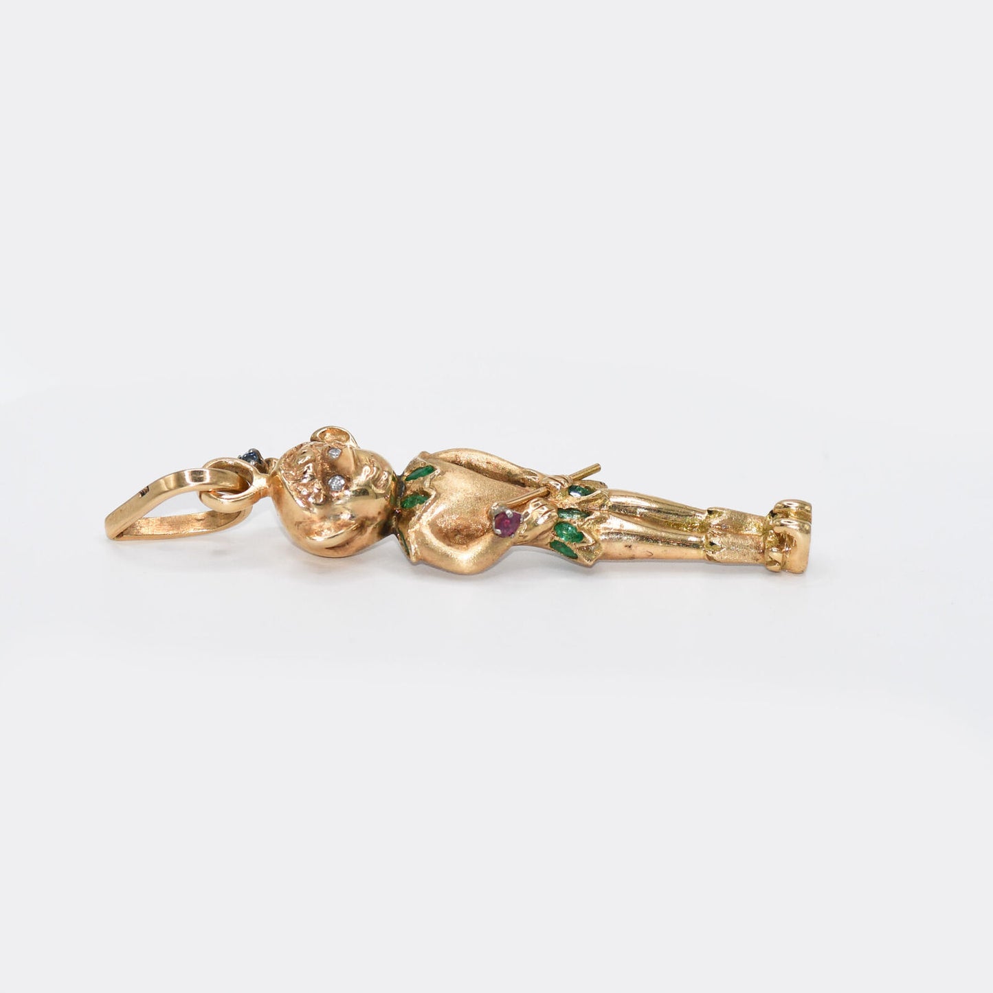 14K Yellow Gold Multi Stone Elf Pendant, 30.7Gr