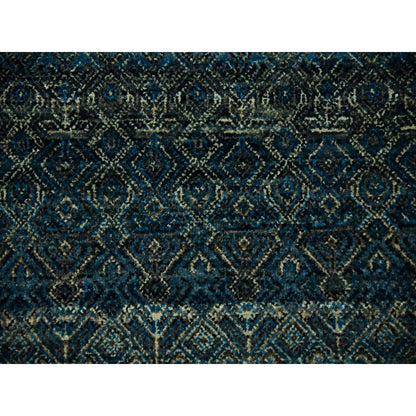 10'1"X10'1" Blue Hand Knotted Kohinoor Herrita Design Wool Square Rug