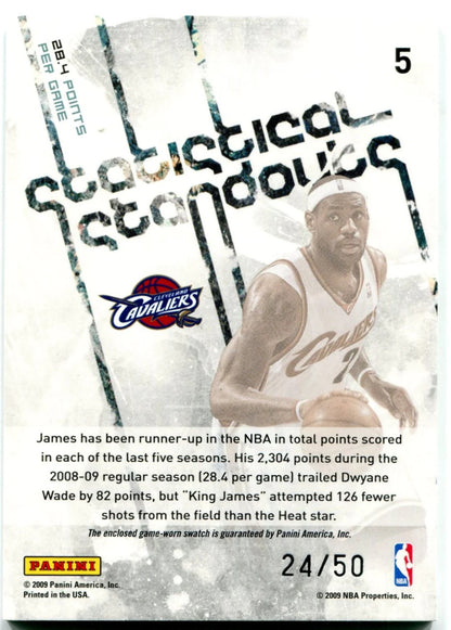 Lebron James Panini Rookies And Stars Statistical Standards Jersey Card 2009 24/
