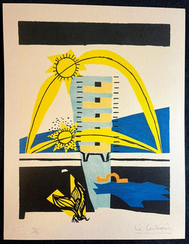 Le Corbusier Coa Lithograph Stamped Approved /