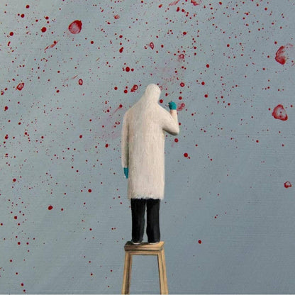 Jing Zhiyong (Chinese) Unique Original Oil Painting on Canvas Signed 42x39cm