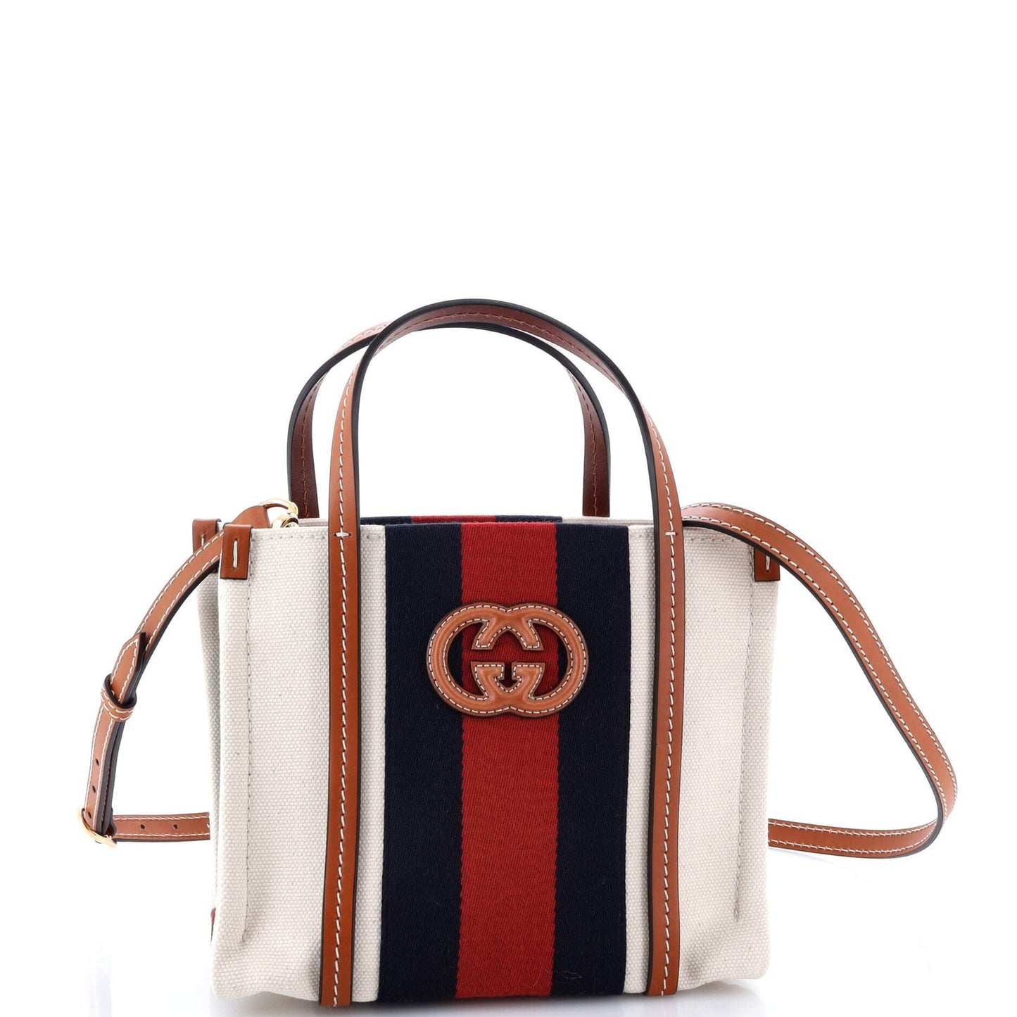 Gucci Interlocking G Web Tote Canvas Mini