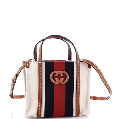 Gucci Interlocking G Web Tote Canvas Mini