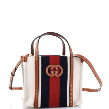 Gucci Interlocking G Web Tote Canvas Mini