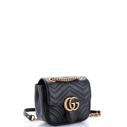 Gucci Gg Marmont Square Flap Bag Matelasse Leather Mini