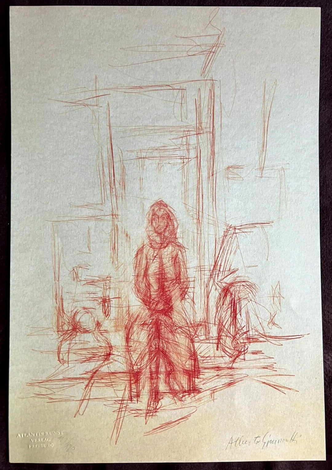 Alberto Giacometti Lithograph Coa Signed Numbered By Hand 180 Ex