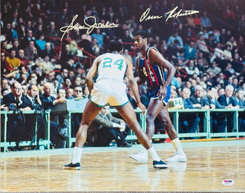 Oscar Robertson & Sam Jones Autographed 16X20 Basketball Photo (Psa)
