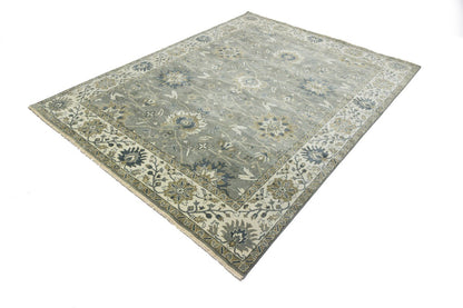 Handmade Peshawar Rug Taupe Floral Osh Chobi