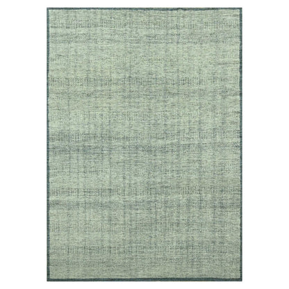 10'X13'9" Blue Distressed Rug Hand Knotted Pure Wool Oxidized Grass Design