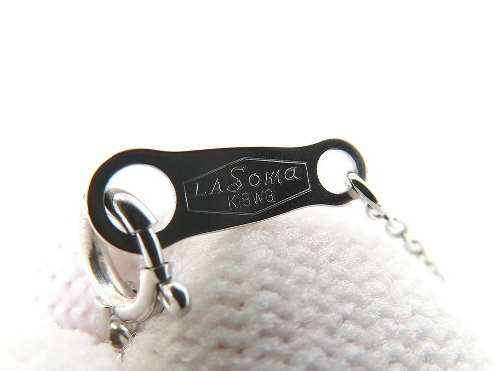 La Soma Diamond 0.06Ct Initial M Necklace K18 White Gold