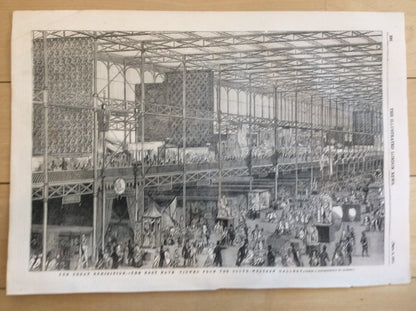 1851 Great Exhibition Crystal Palace Interior Illustrated London News Engraving