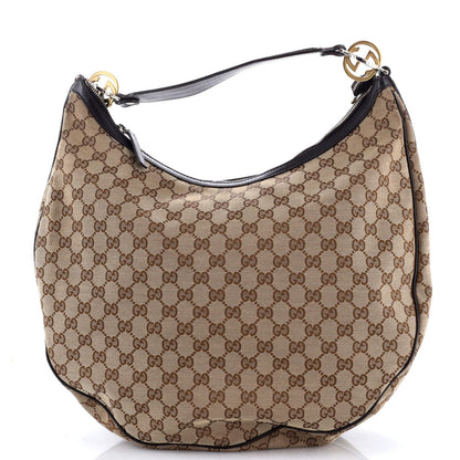 Gucci Twins Hobo Gg Canvas Medium