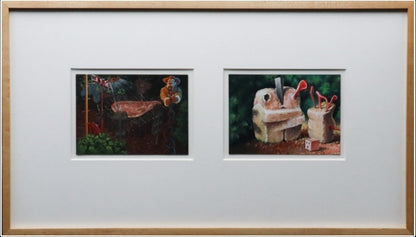 Steve Galloway & Edward Henderson Signed Original Painting Gouache On Paper 1986