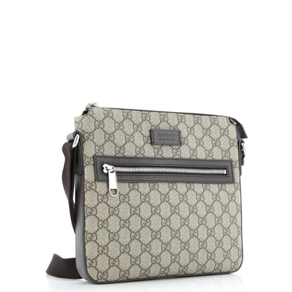 Gucci Front Zip Messenger Gg Coated Canvas Medium