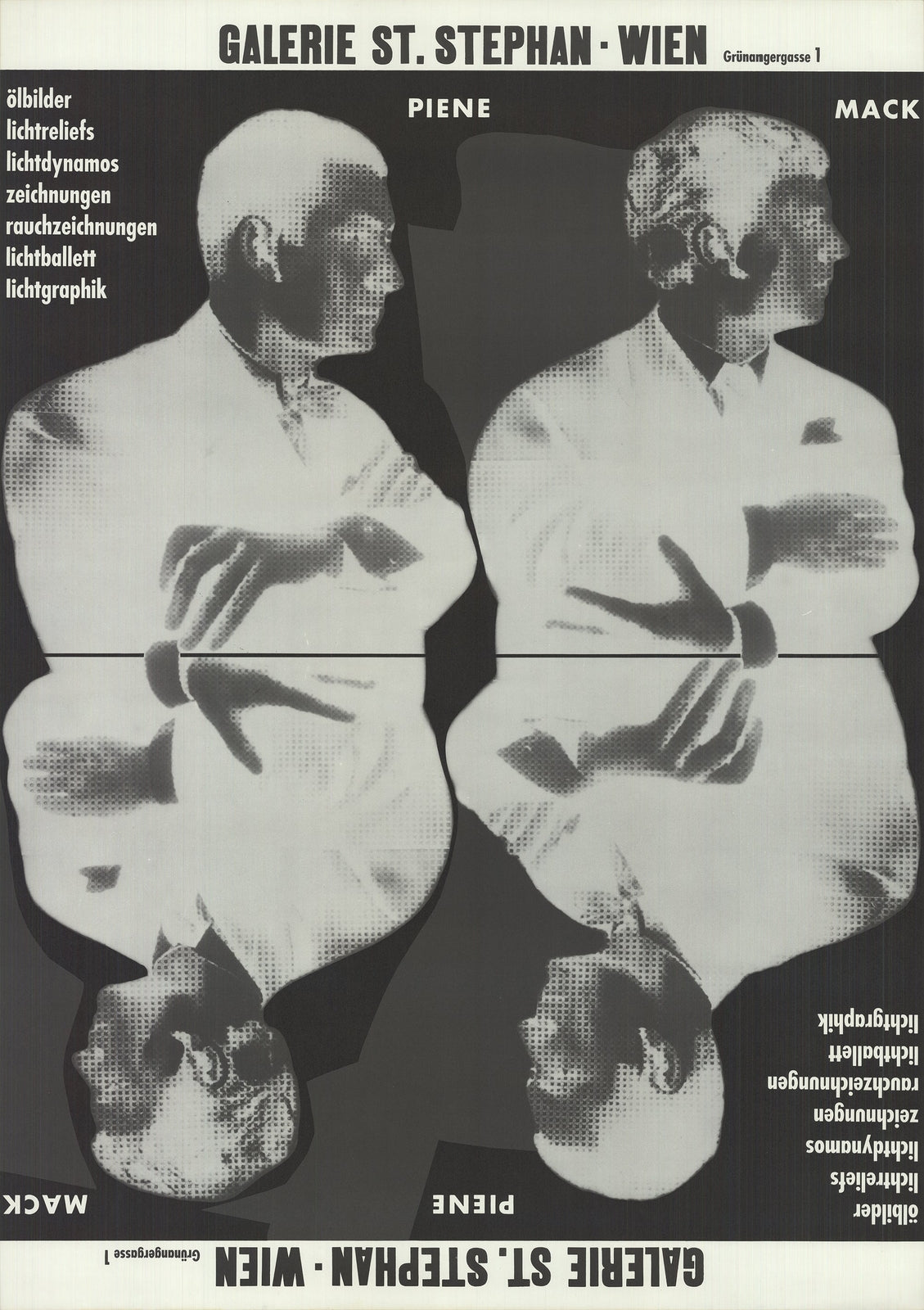 & OTTO PIENE Zero 33" x 23.25" Offset Lithograph 1961 Contemporary Black