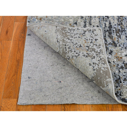 2'5"X10'2" Abstract Design Wool Denser Weave Hand Made Runner Rug