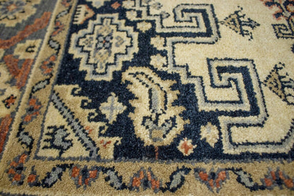 Handmade Indo-Viss Oriental Rug Cream Tribal
