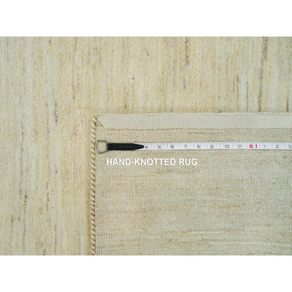 4'X8' Ivory Lori Buft Plain Design Wool Hand Knotted Wide Runner Rug