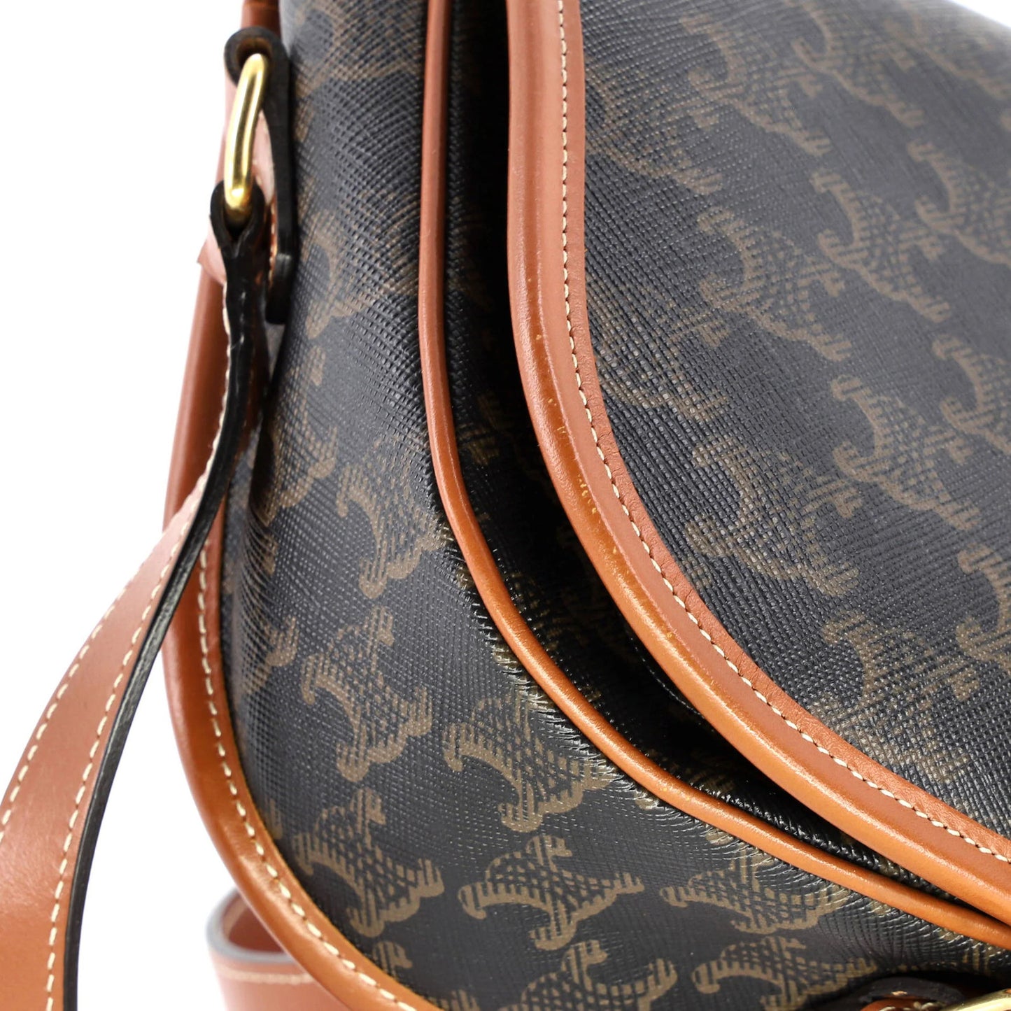 Celine Folco Bag Triomphe Coated Canvas Medium