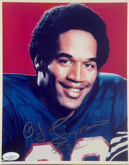 O.J. Simpson Autographed Bills 8X10 Football Photo (Jsa)