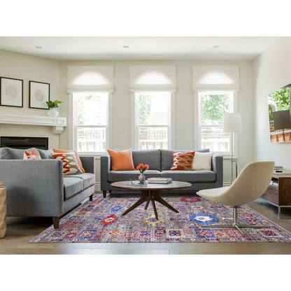 8'X9'10" Gray Aryana Collection Antique Mahal Design Oriental Rug