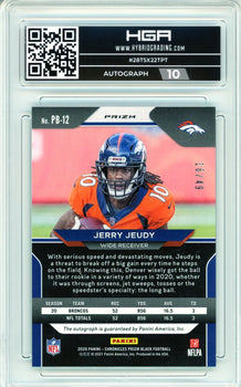 Jerry Jeudy Autographed 2020 Panini Chronicles Prizm Black Green Rookie Card #Pb