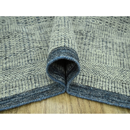 8'10"X11'10" Blue Hand Knotted Oriental Rug Oxidized Grass Design Wool