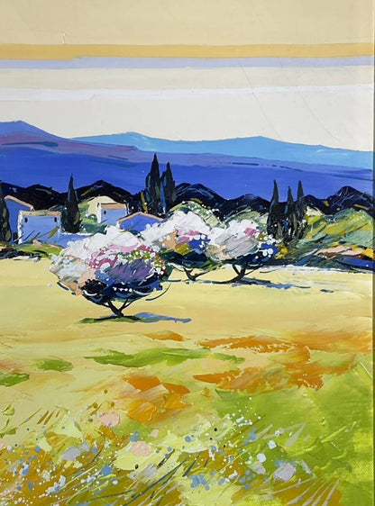 Signed Original Oil Painting France 2005 by Kerfily Les Amandiers
