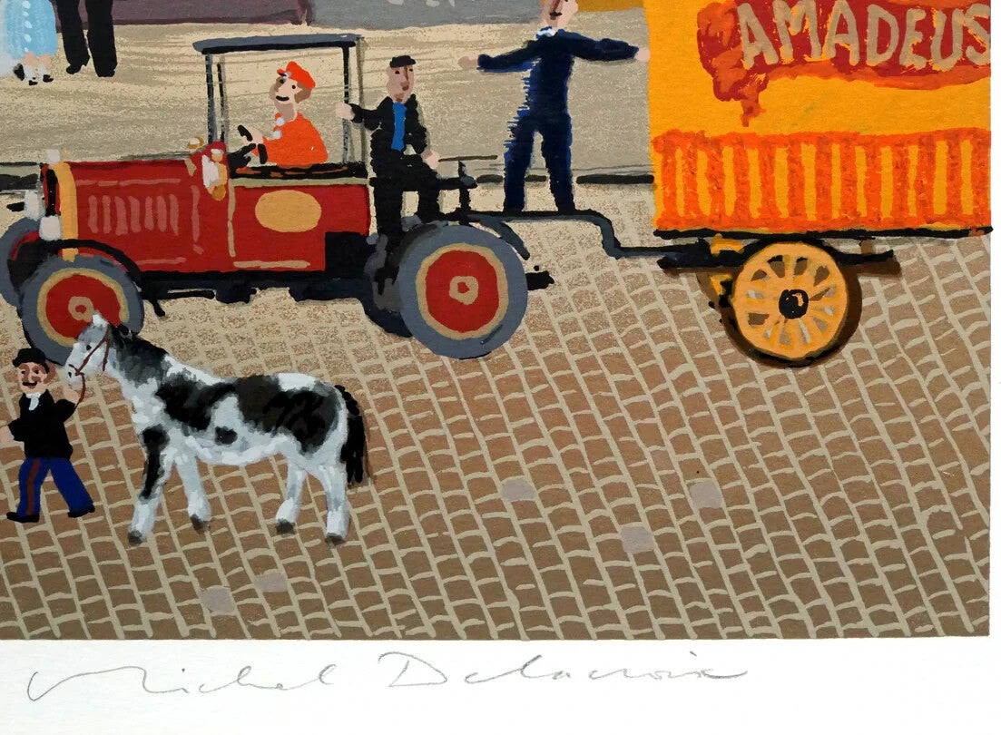 Circus March by Michel Delacroix Signed Silkscreen Print