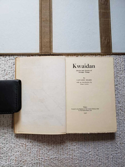1932 Lafcadio Hearn Kwaidan Limited Edition Shinbi Shoin 1St Hardcover English