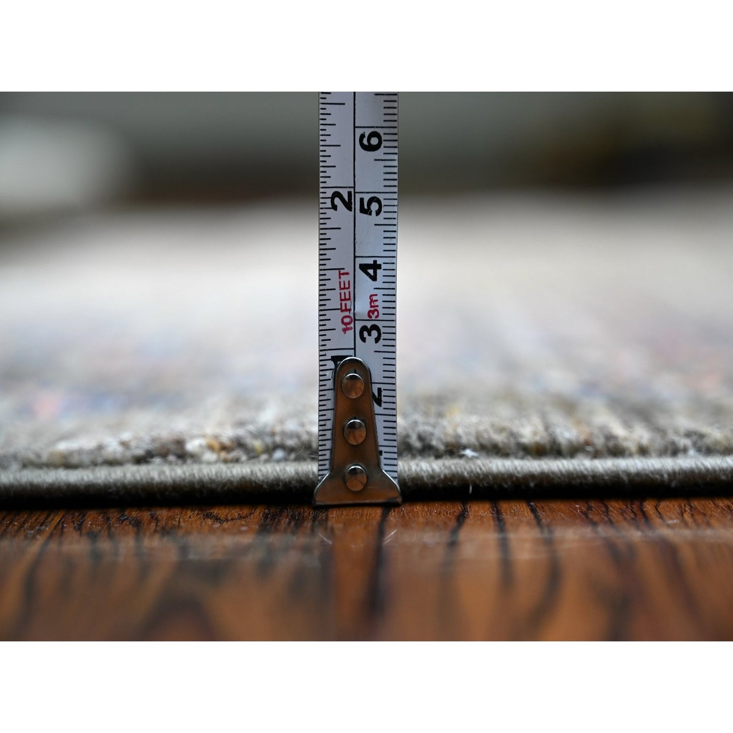 5'7"X8'3" Nevada Gray Wool Hand Knotted Vegetable Dyes Oriental Rug