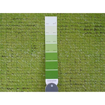 11'7"X14'8" Green Modern Swedish Design And Weave Wool Hand Knotted Rug