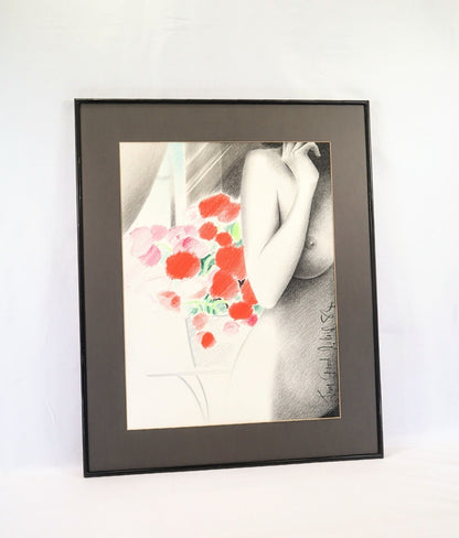 Jean Grard Dubois "Matinale" 1984 Original Color Pencil Drawing 50X65Cm Signed