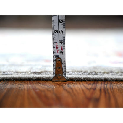 2'6"X9'9" Lava Gray North West Zoroastrian Hand Knotted Wool Oriental Rug