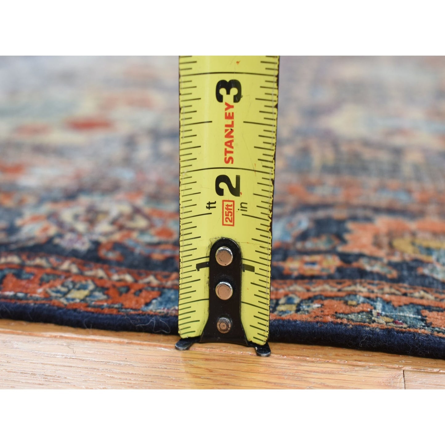 4'1"X6'4" Midnight Blue Antique Zoroastrian Pure Wool Hand Knotted Rug