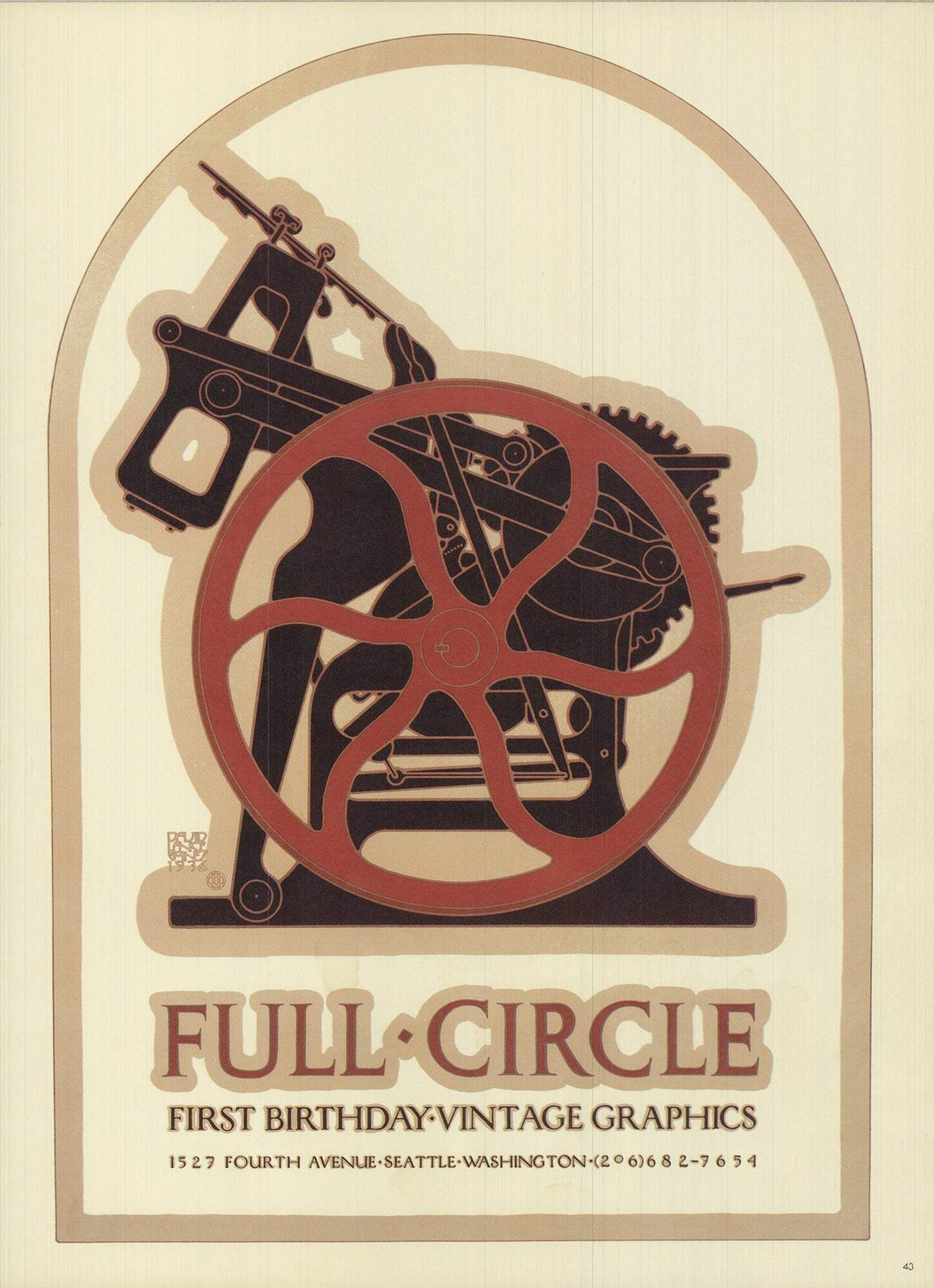 David Lance Goines Full Circle Vintage Graphics " Offset Lithograp